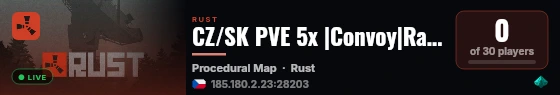 CZ/SK PVE 5x |Convoy|Raid base|Defendable Homes|BetterNpc| live status badge