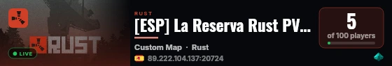 [ESP] La Reserva Rust PVE Custom live status badge