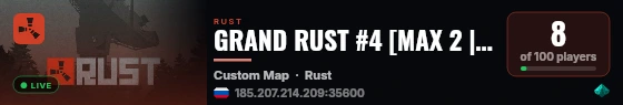 GRAND RUST #4 [MAX 2 | X2 | MONDAY] Wipe 24.08 live status badge