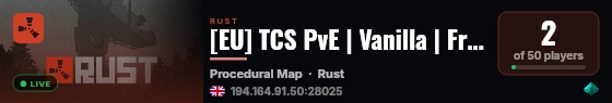 [EU] TCS PvE | Vanilla | Friendly live status badge