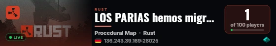 LOS PARIAS hemos migrado nueva IP 89.222.104.137:20785 live status badge