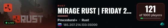 MIRAGE RUST | FRIDAY 2x | Wipe 21.08 live status badge