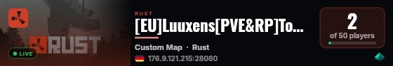 [EU]Luuxens[PVE&RP]Town|Drugs|Quests|Tiers|Roles|RaidBases|Fire live status badge
