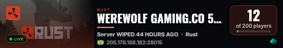 WEREWOLF GAMING.CO 5x Weekly Saturdays|TP|Share BPs|Loot x5| live status badge