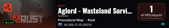 Aglord - Wasteland Survival | Vanilla live status badge