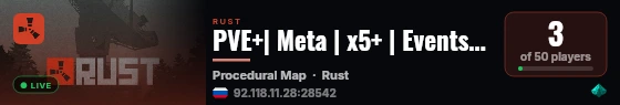 PVE+| Meta | x5+ | Events | Shop | Kit | Waipe 20.08 live status badge