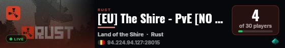 [EU] The Shire - PvE [NO kill/raid/steal] - No BP wipe live status badge