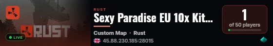 Sexy Paradise EU 10x Kits Clans Loot+ KotH Just Wiped live status badge