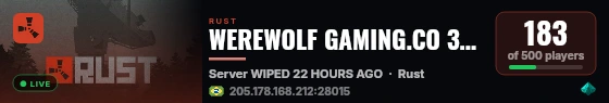 WEREWOLF GAMING.CO 3x Solo/Duo/Trio|Loot x3|Share BPs| WIPED live status badge