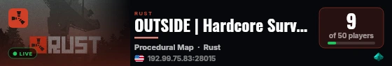 OUTSIDE | Hardcore Survival PvE | NPCs / Zombies / Quests live status badge