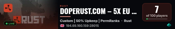 DOPERUST.COM – 5X EU Solo/Duo/Trio [MyMini|Kits|Rewards] live status badge