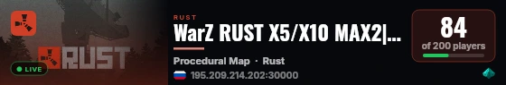 WarZ RUST X5/X10 MAX2|DUO [TP|KIT|SHOP|LOOT+] live status badge