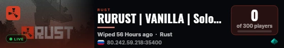 RURUST | VANILLA | Solo/Duo/Trio | for NOOB | 22.08 live status badge