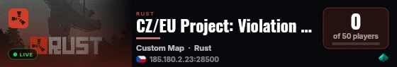 CZ/EU Project: Violation | 5X No BPs | Loot++ | PvP | MyMini | live status badge