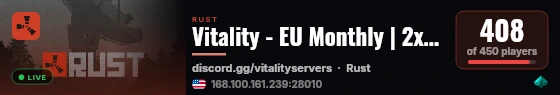 Vitality - EU Monthly | 2x | Vanilla+ | No BP Wipes live status badge