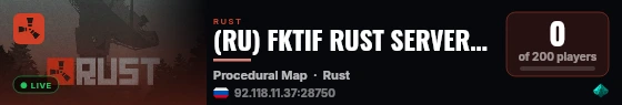 (RU) FKTIF RUST SERVER-X1000 live status badge