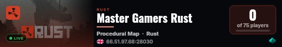 Master Gamers Rust live status badge