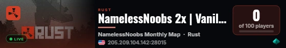 NamelessNoobs 2x | Vanilla+ | Monthly | Wiped 8/6 live status badge