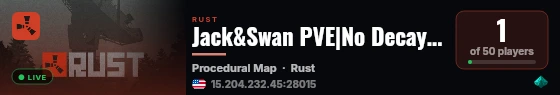 Jack&Swan PVE|No Decay|No Raid|No Kill live status badge