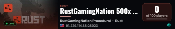 RustGamingNation 500x PvE [Events|Purge|Zombies|SkillTree] live status badge