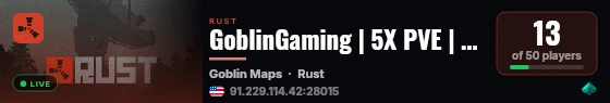 GoblinGaming | 5X PVE | Skill Tree | Events++ live status badge
