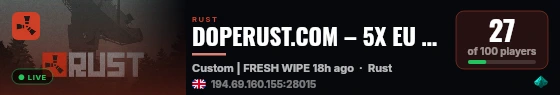DOPERUST.COM – 5X EU Solo Only [MyMini|Kits|Rewards] live status badge
