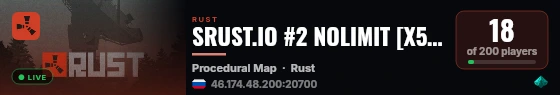 SRUST.IO #2 NOLIMIT [X5 | CLANS | LOOT+ | TP | FPS+] 21.08 live status badge