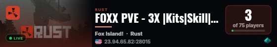 FOXX PVE - 3X |Kits|Skill|RP|Bosses|Hard NPCs|Events live status badge