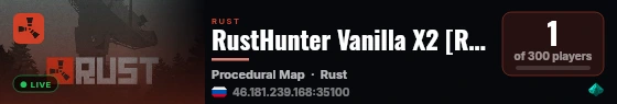 RustHunter Vanilla X2 [Ryzen9950x] live status badge