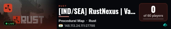 [IND/SEA] RustNexus | Vanilla+ | 2x Gather | Monthly live status badge