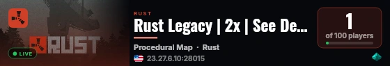 Rust Legacy | 2x | See Description live status badge