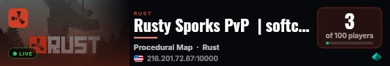 Rusty Sporks PvP  | softcore / noob friendly live status badge