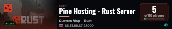 Pine Hosting - Rust Server live status badge