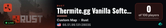 Thermite.gg Vanilla Softcore live status badge