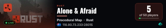 Alone & Afraid live status badge