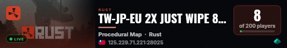 TW-JP-EU 2X JUST WIPE 8/7 live status badge