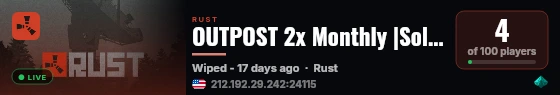 OUTPOST 2x Monthly |Solo/Duo/Trio/Quad| Just Wiped live status badge