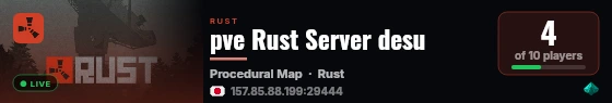 pve Rust Server desu live status badge