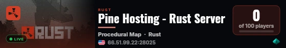 Pine Hosting - Rust Server live status badge