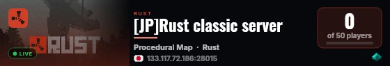 [JP]Rust classic server live status badge