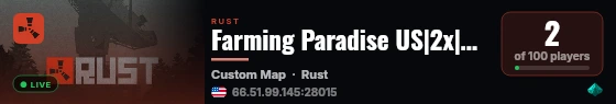 Farming Paradise US|2x|Monthly|PVE live status badge