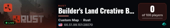 Builder's Land Creative Building Sandbox | rustedmaster.eu live status badge