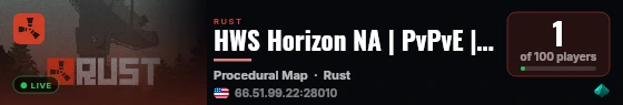 HWS Horizon NA | PvPvE | 2x | Max 16 | Wiped 06-08 live status badge
