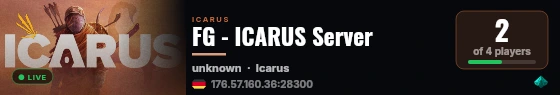 FG - ICARUS Server live status badge