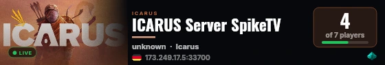 ICARUS Server SpikeTV live status badge