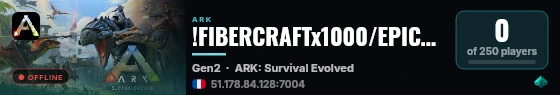 !FIBERCRAFTx1000/EPIC+STEAM/SHOP/4MEN/ARK2.EU G2 - (v361.7) live status badge
