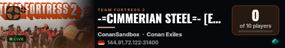 -=CIMMERIAN STEEL=- [EU/DE] [PVE] [NO WHIPE] [3X RATES] [FULL NUDE 18+] live status badge