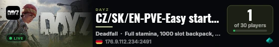CZ/SK/EN-PVE-Easy start-Enjoy Deadfall (AndyA) live status badge