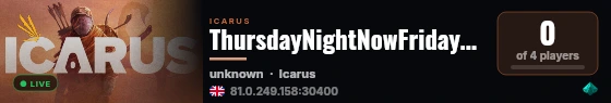 ThursdayNightNowFridayGames live status badge