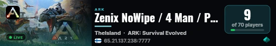 Zenix NoWipe / 4 Man / PvP / 15x / The Island - (v358.24) live status badge